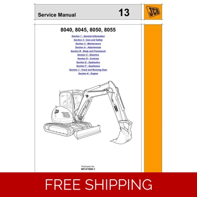 JCB 8040, 8045, 8050, 8055 EXCAVATOR SERVICE REPAIR MANUAL JCB 8040, 8045, 8050, 8055 EXCAVATOR SERVICE REPAIR MANUAL